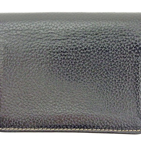 20%OFF Dunhill Card Case Logo Plate Leather Authentic USED - Picture 6 of 7